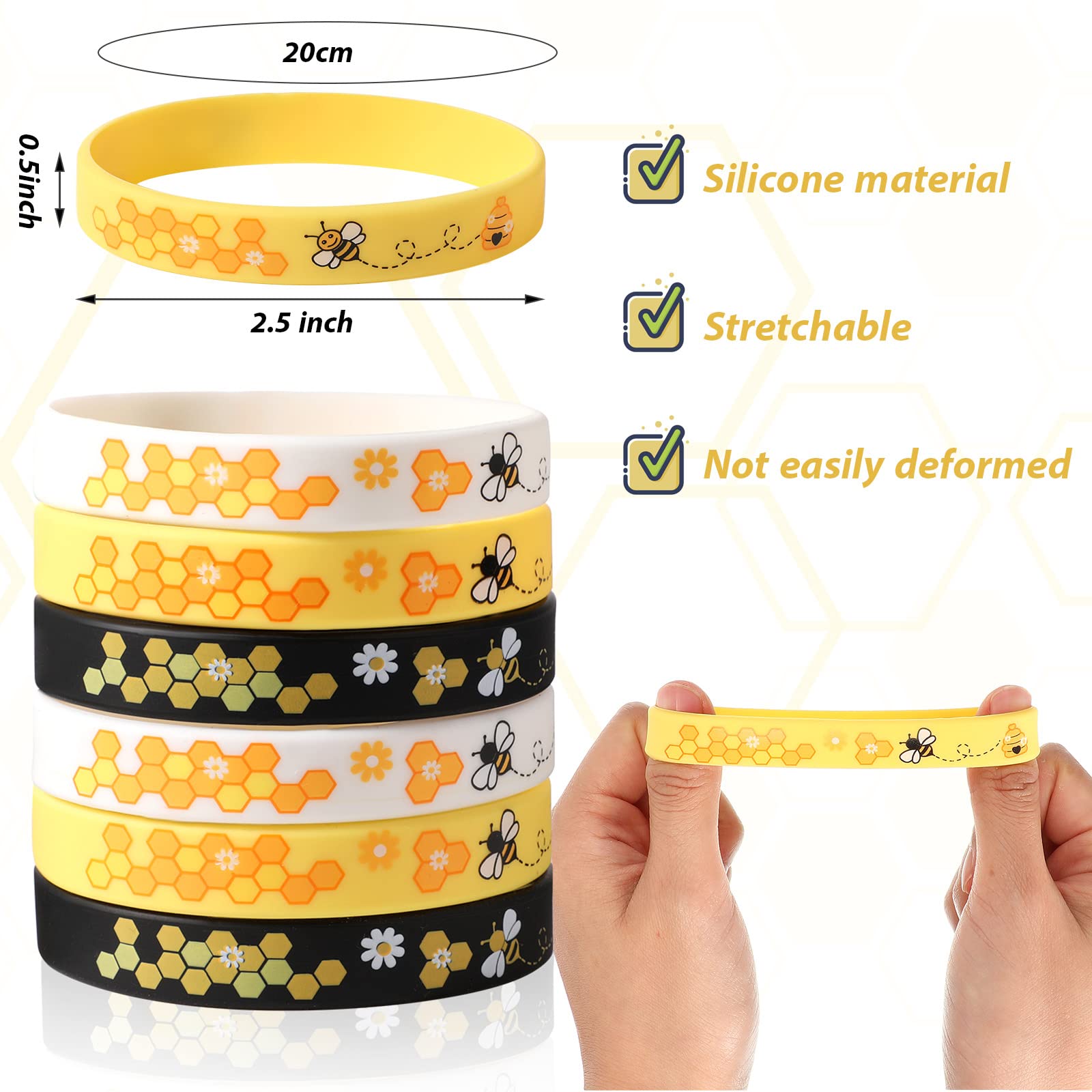 Close-up of Threan bee patterns featuring honeycomb and flowers for vibrant design.