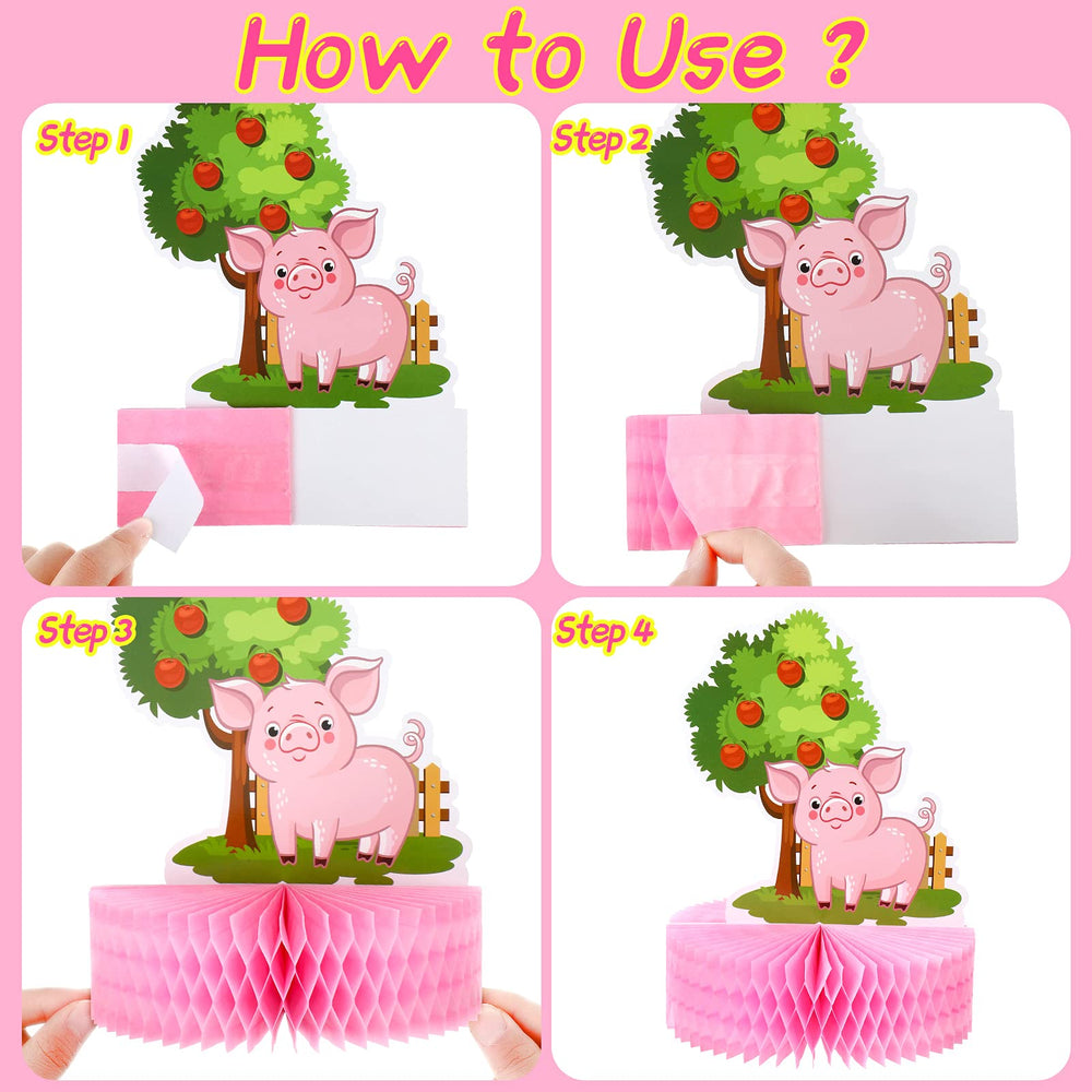 Threan chicken honeycomb centerpiece playful party table decor