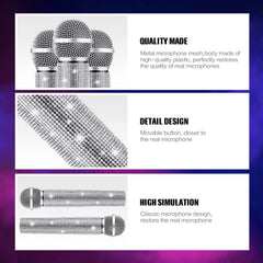 Threan sparkly microphone prop, compact size, easy to carry anywhere.