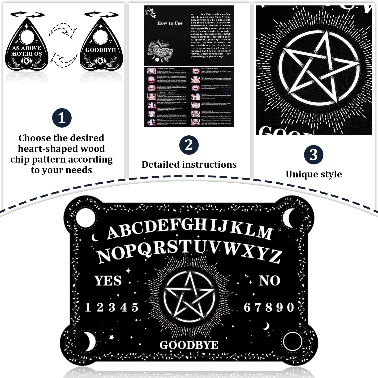 Threan planchette with guide wheel for smooth readings