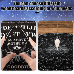 Threan wooden divination board shown with black and white sides