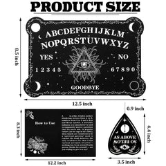 Threan wooden spirit talking board with planchette for mysterious consultations
