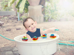 3 Bees & Me boats introduce numbers and patterns through bath play