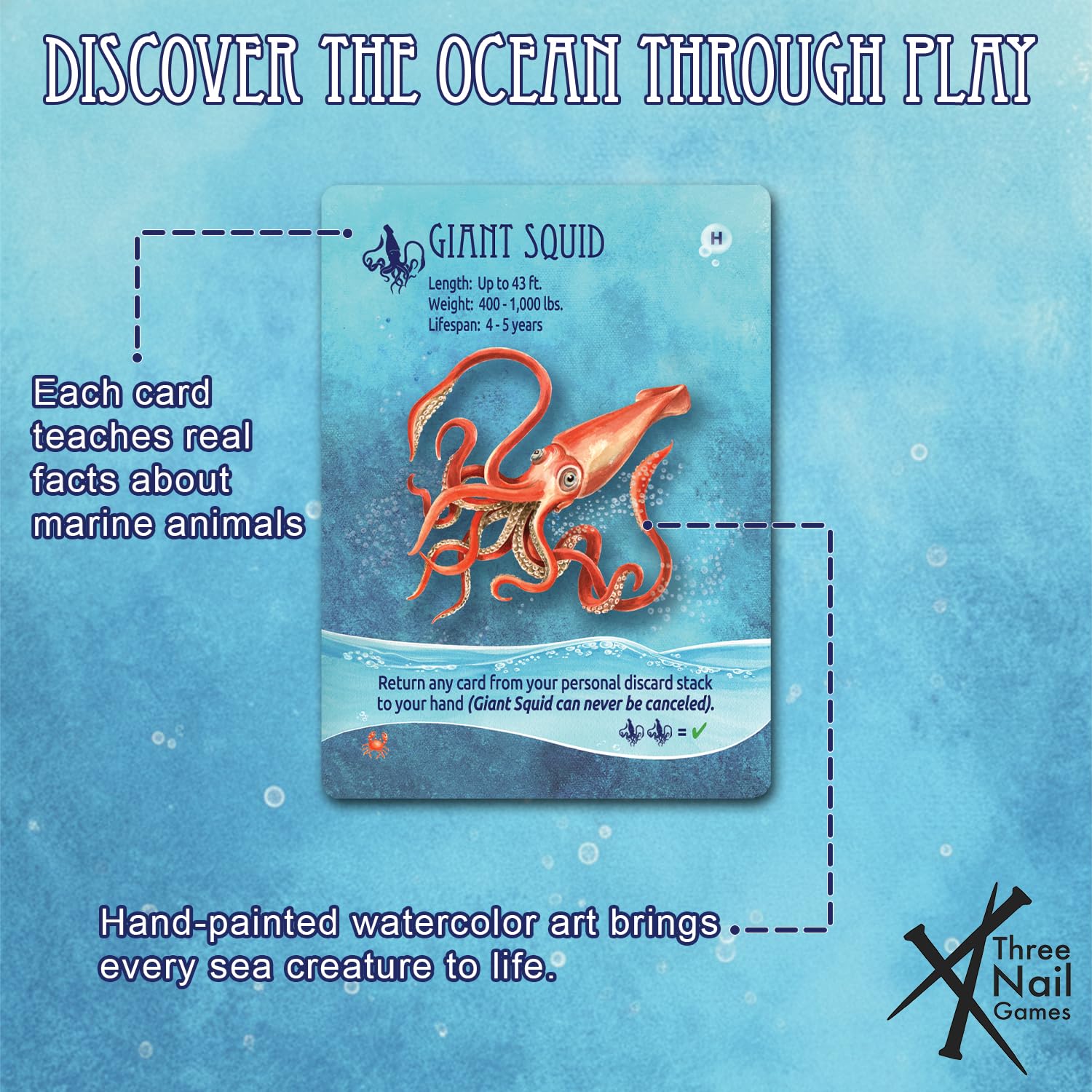 Three Nail Games Go for the Krill illustrated characters on cards, inviting focus and fun.