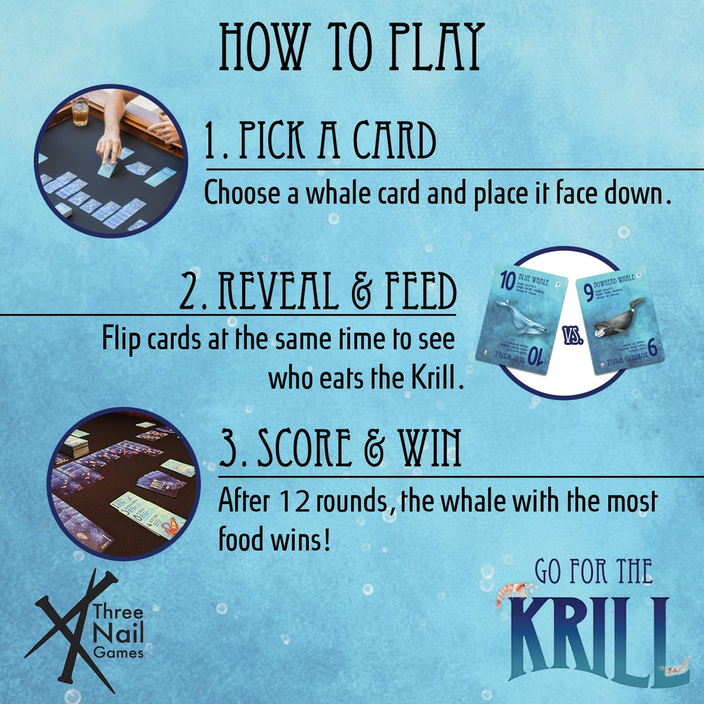 Three Nail Games Go for the Krill playing area, quick rounds ideal for busy families.