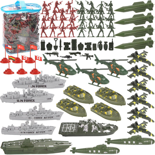 Three Otters army men battle set bag shows soldiers for imaginative play