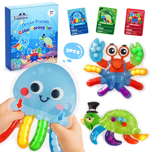 Three Otters color sorting sea animals for toddlers to boost color recognition.
