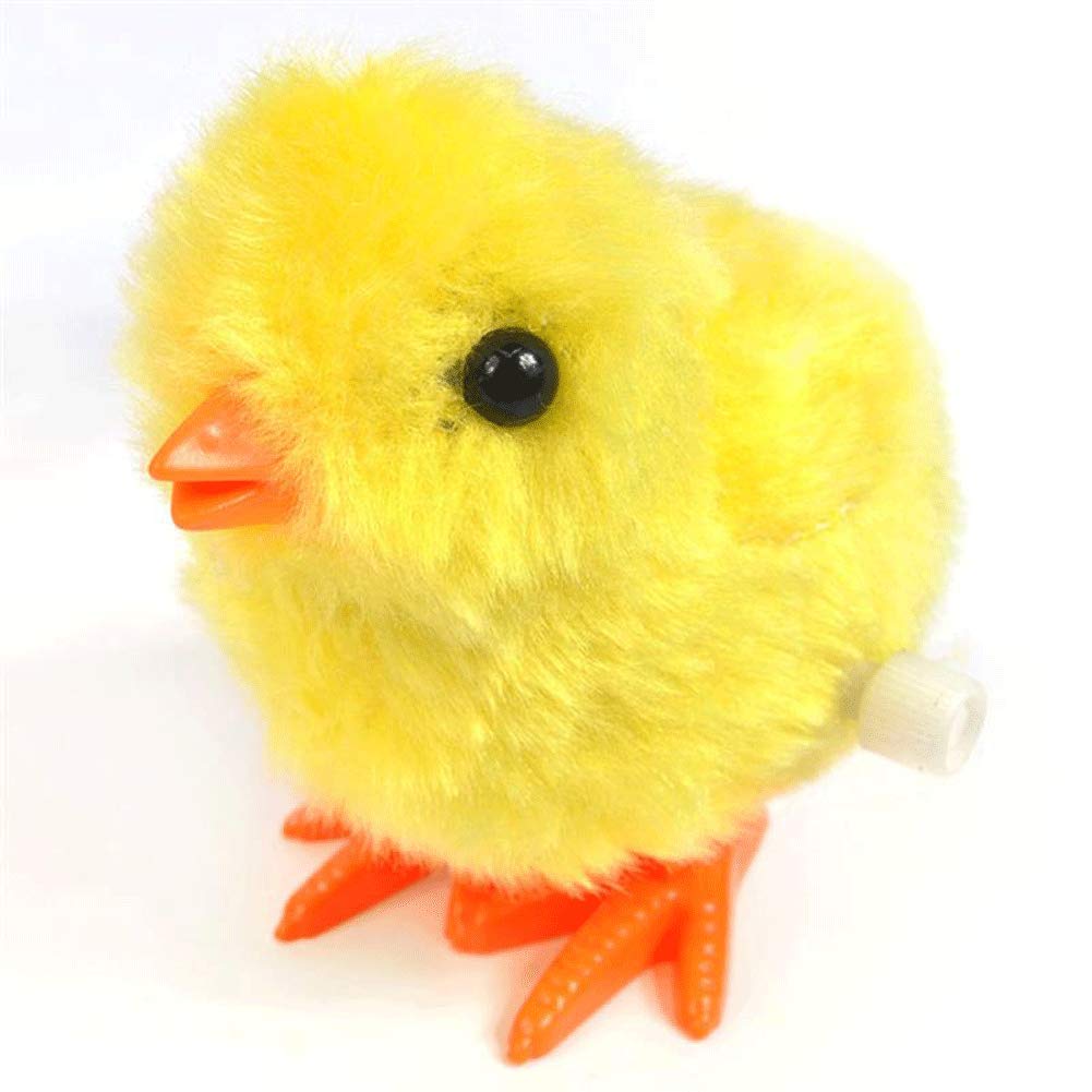 3 Otters yellow chick plush with wind-up mechanism for decorations.