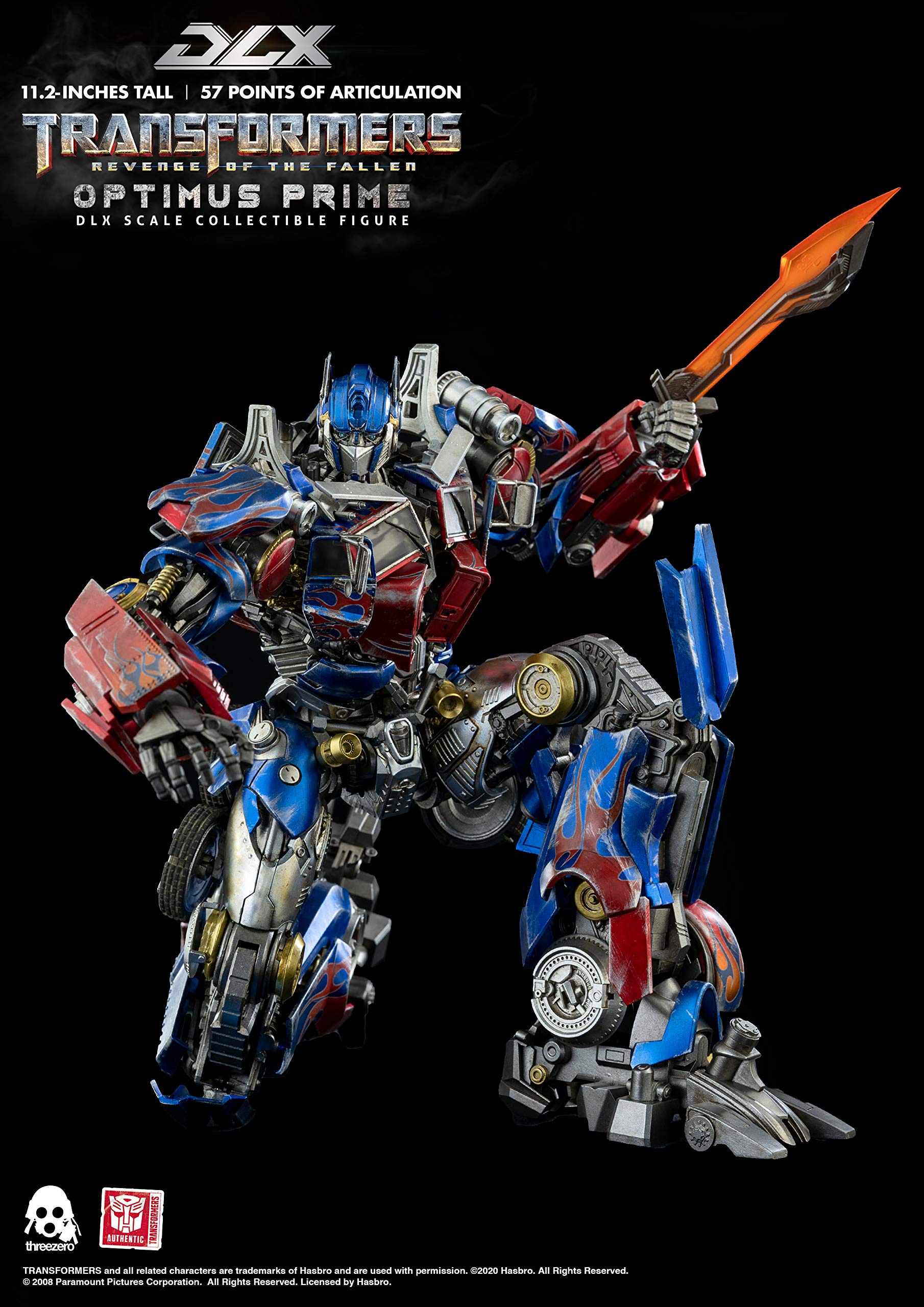 threezero Transformers Optimus Prime DLX action stand provides stable display angles