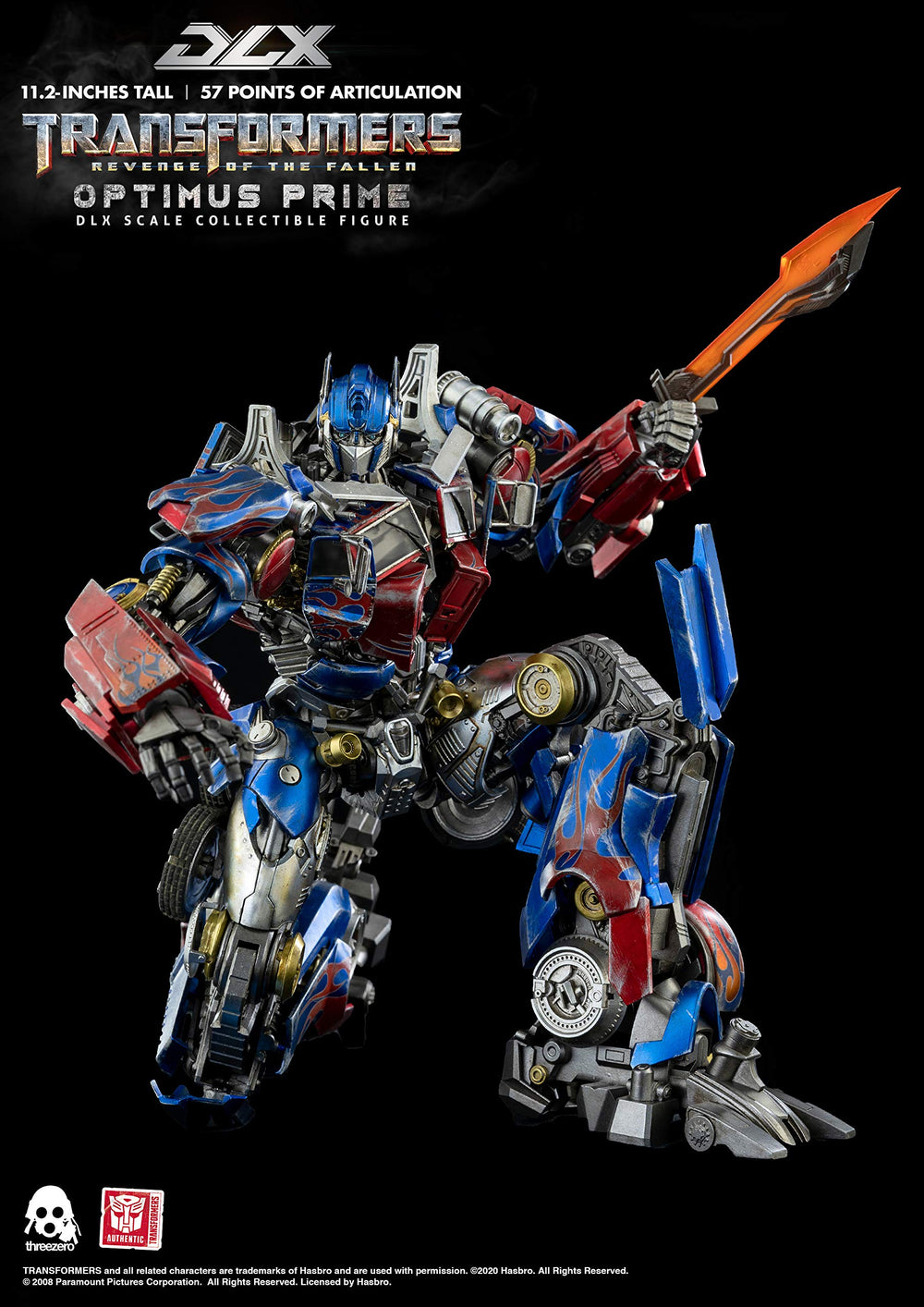 threezero Transformers Optimus Prime DLX action stand provides stable display angles
