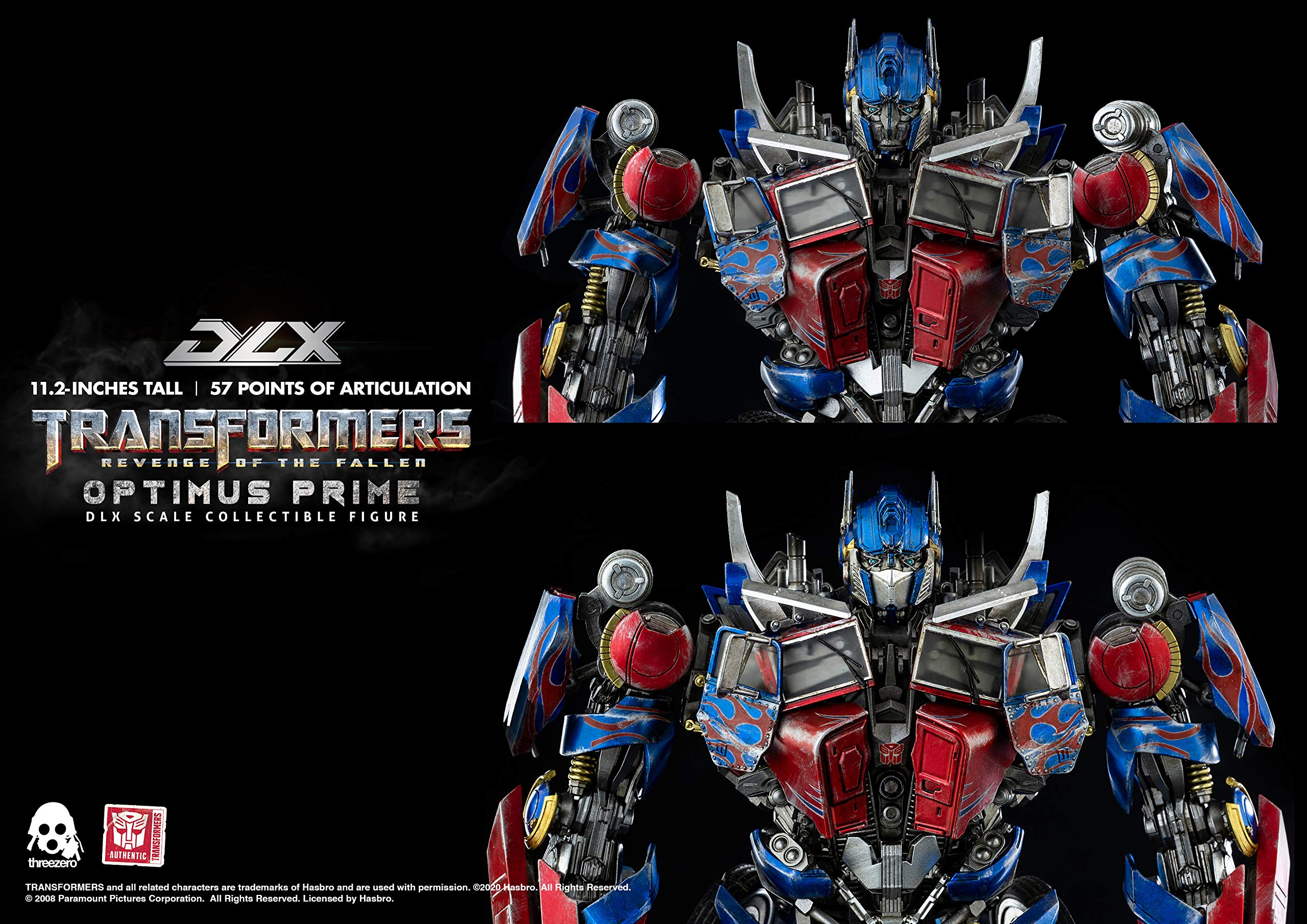 threezero Transformers Optimus Prime DLX LED eyes glow in dramatic lighting