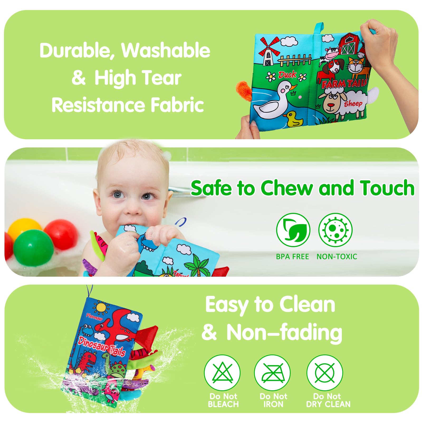 Thremhoo dinosaur tails page highlights playful animal learning for infants