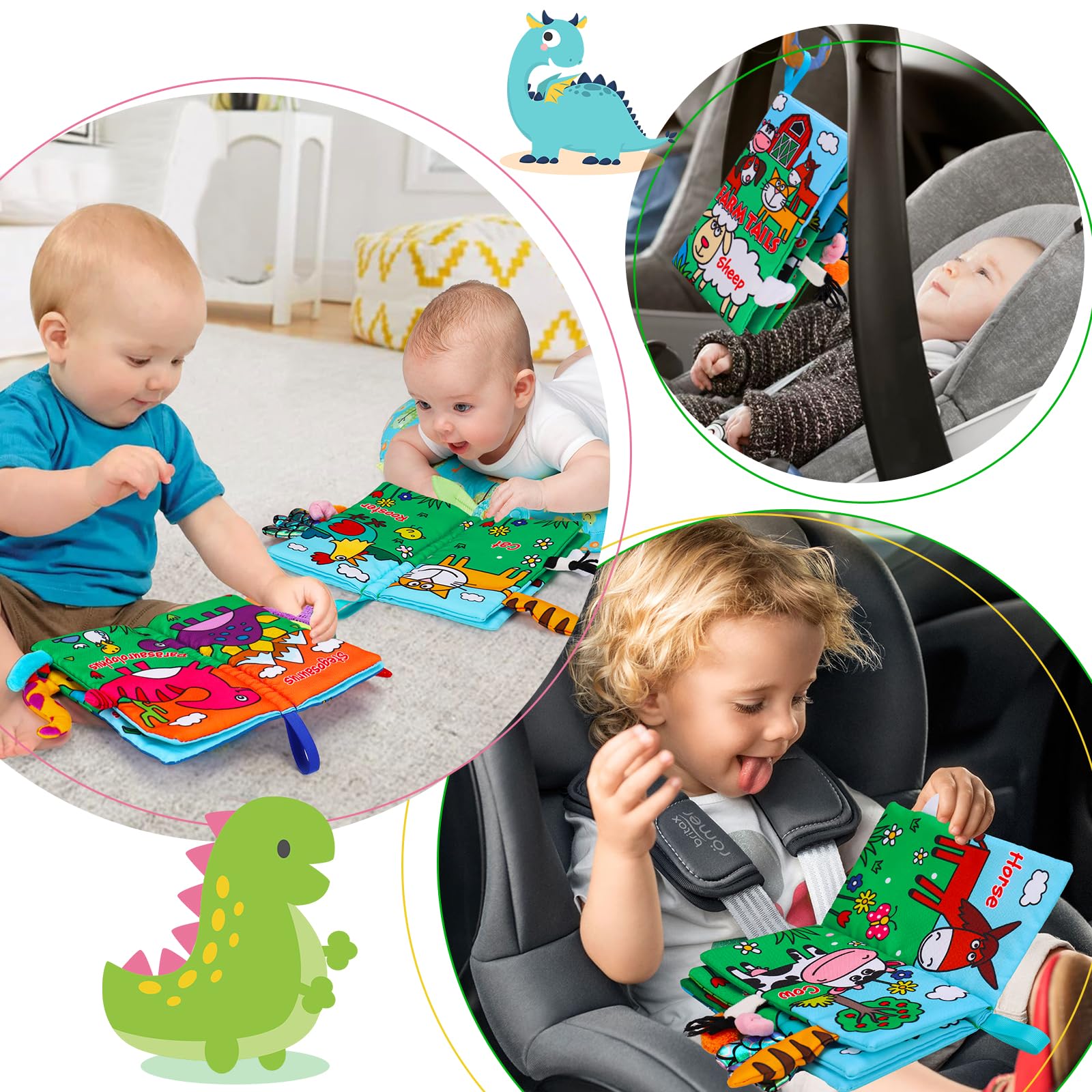 Thremhoo BPA-free soft fabric is washable for safe teething and play