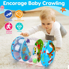Thremhoo baby toy shows two rattling balls for sound and touch.