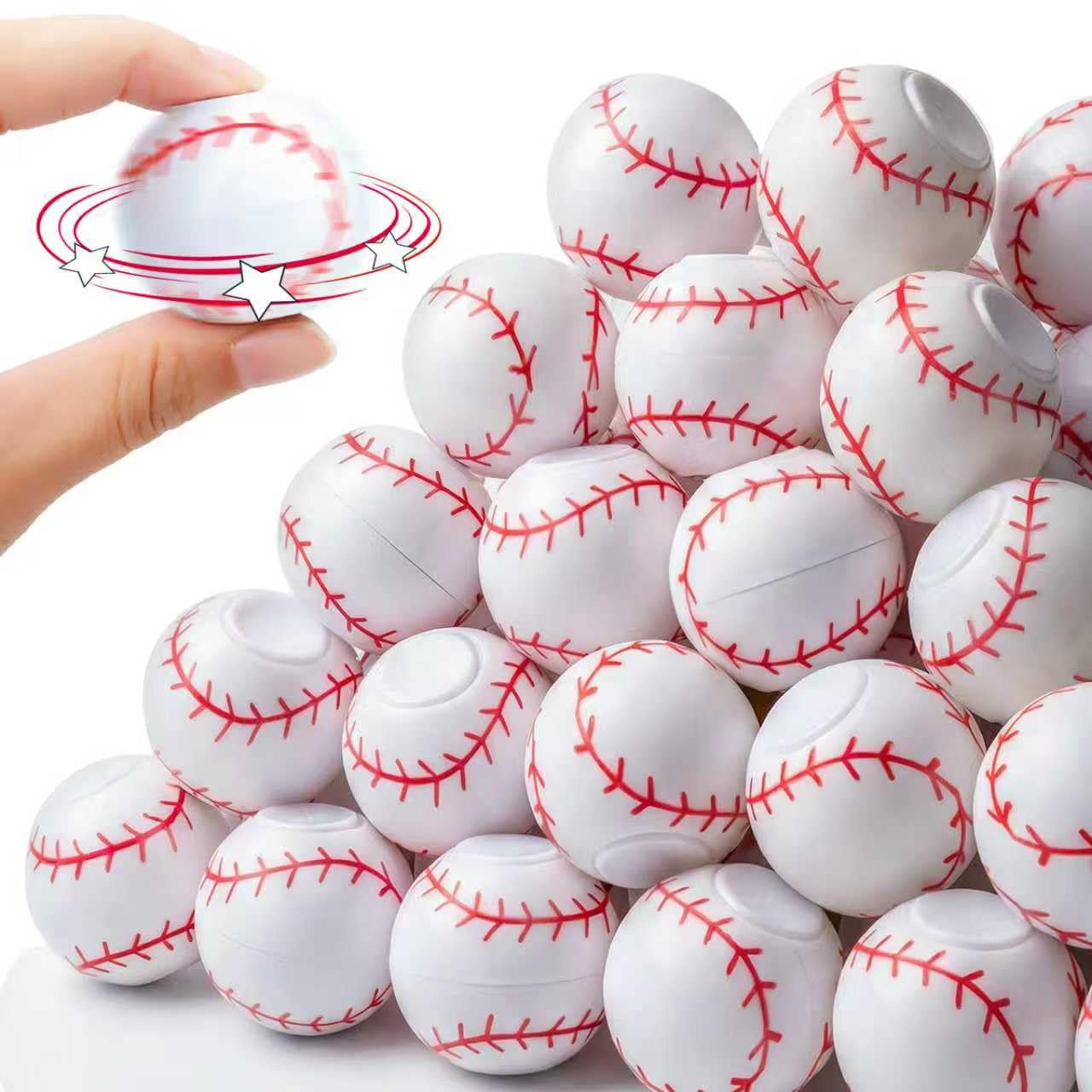 Thremhoo 32-piece spinning baseball fidget balls for classroom prizes and party favors.