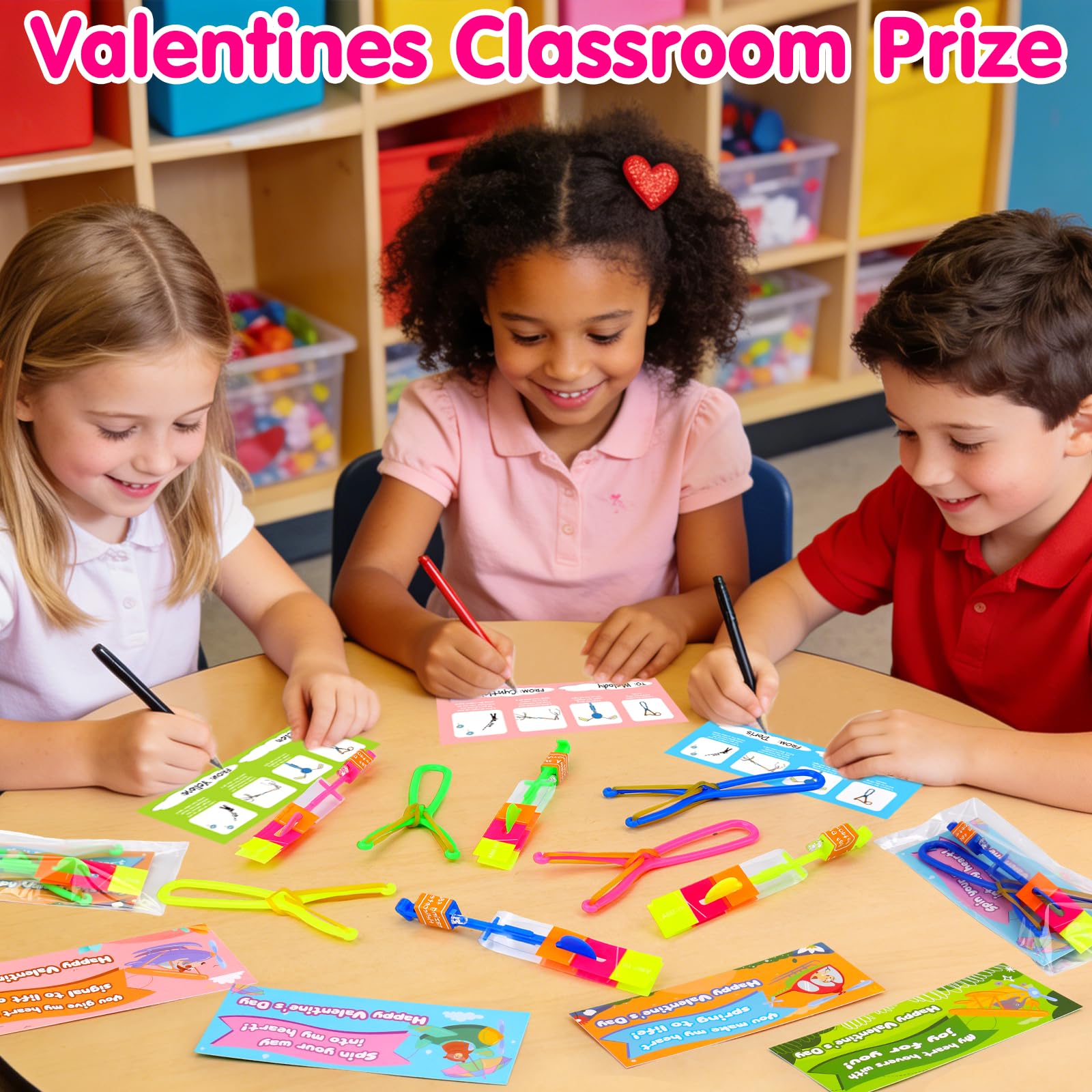 Thremhoo classroom party favors shown with glow toys.