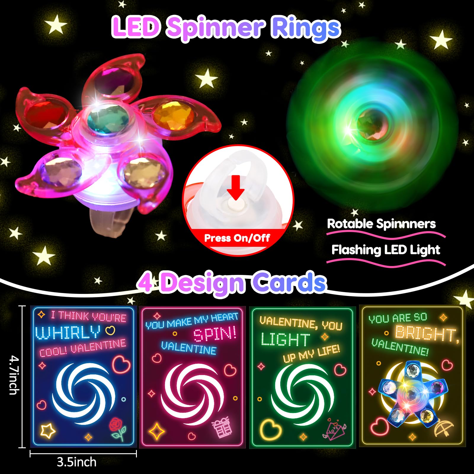 Thremhoo LED spinner ring green close-up, versatile wearable fidget for celebrations.