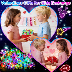Thremhoo valentines rings pack close-up, showing gem embellishments and LED lights.