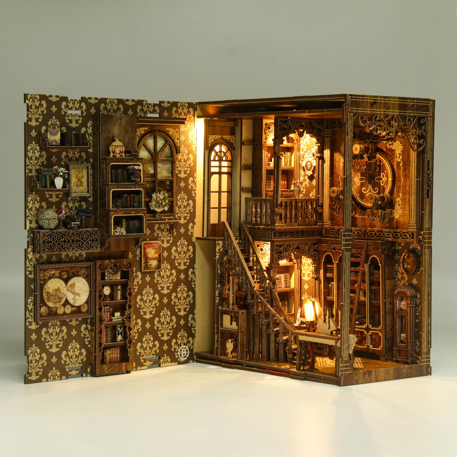 THRIVINGIVAN Book Nook Kit dollhouse accessory brings charm to bookcase decor