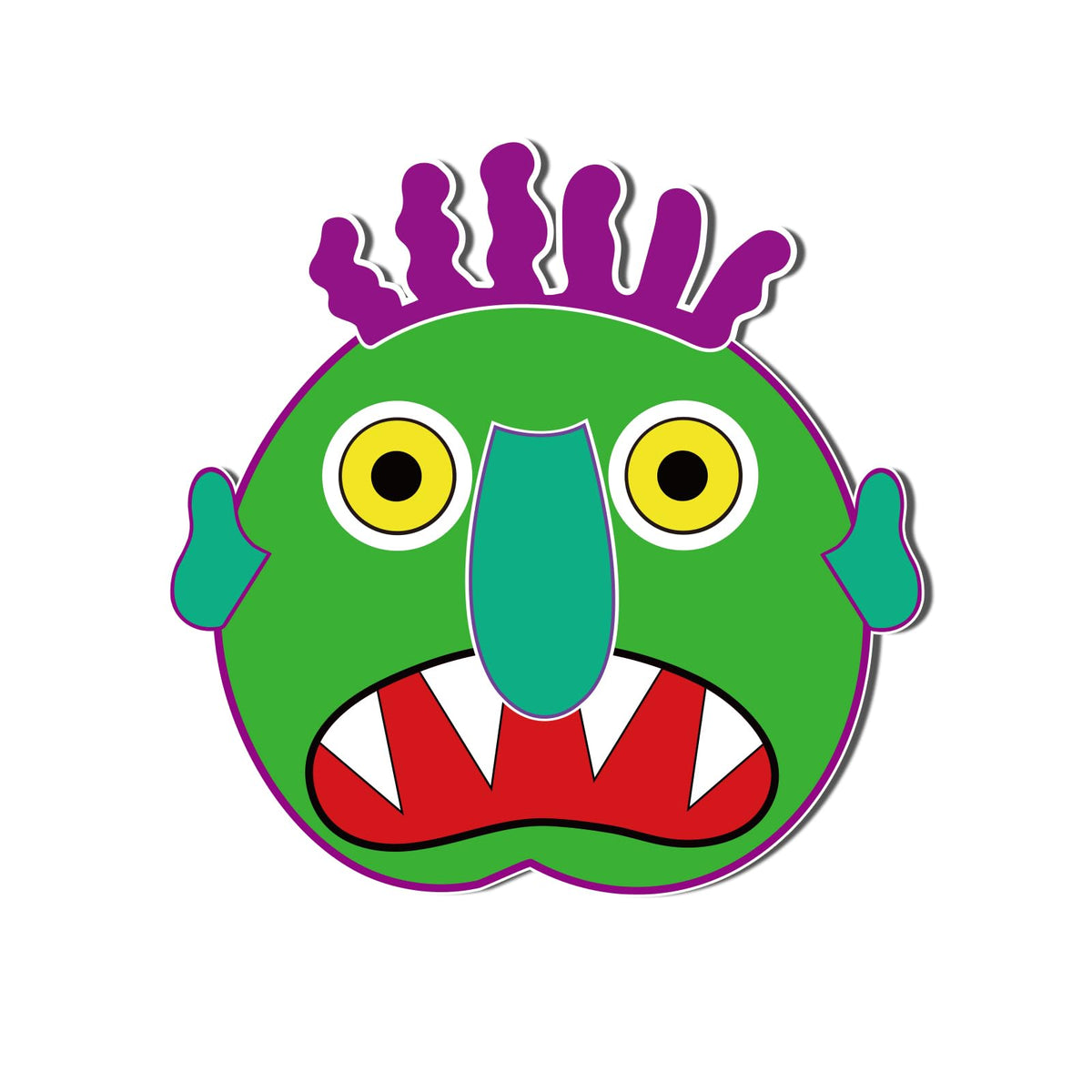 Thryvomniq Go Away Big Green Monster face pieces for vivid storytelling on felt boards