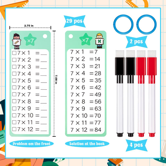 THSLSFX 29Pcs flash cards division to build steady calculation skills