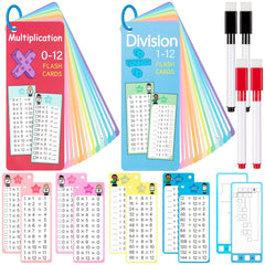 THSLSFX 29Pcs flash cards multiplication for quick practice and recall