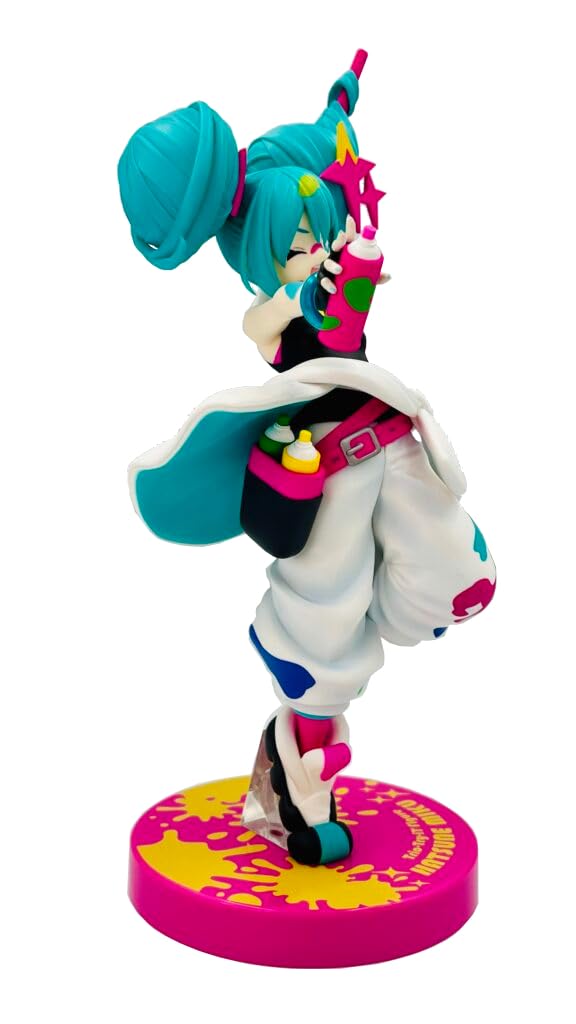 Thunder Tech Hatsune Miku Paint Girl Ver. figure twin tails convey energy and flow.