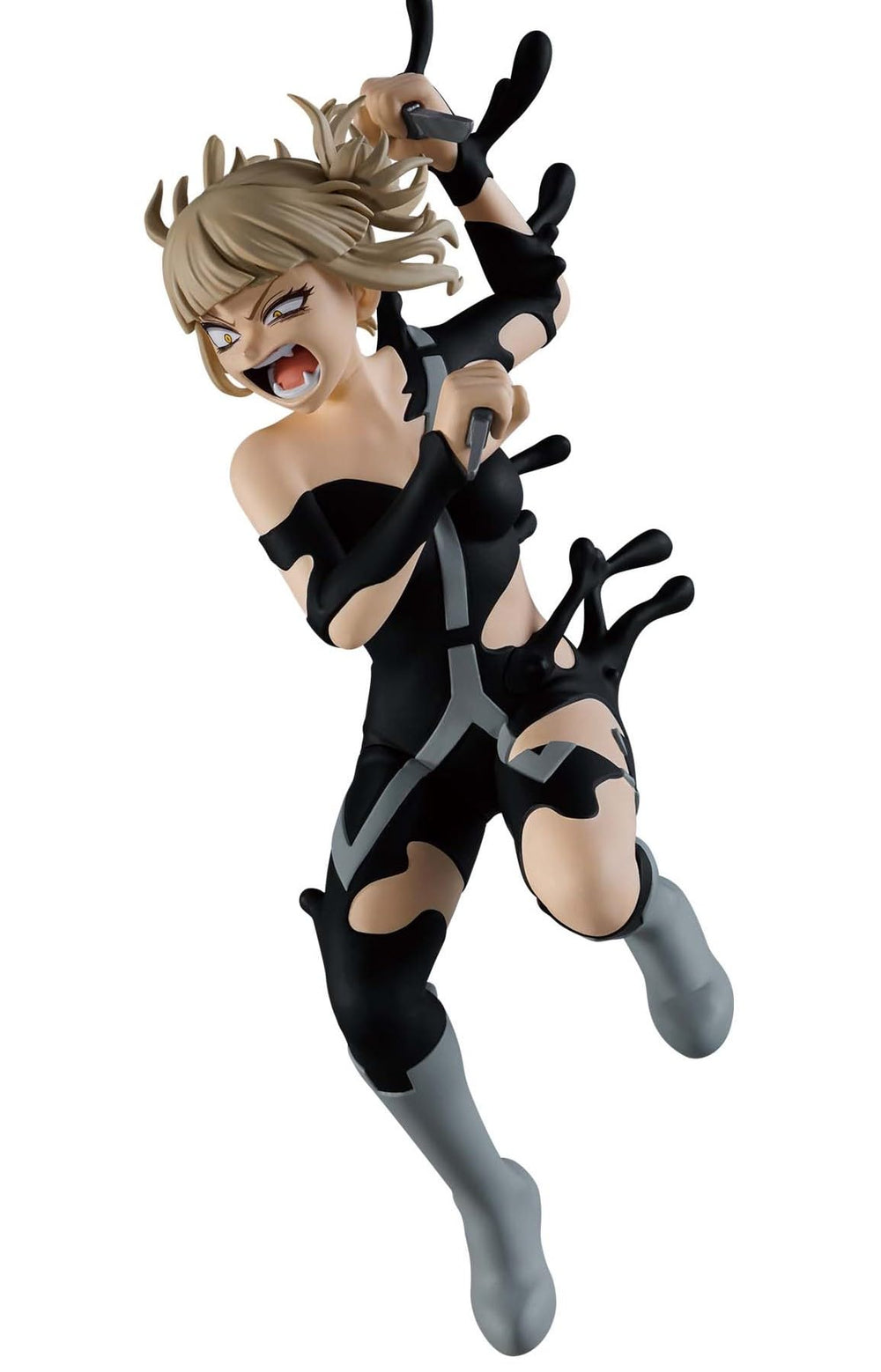 Thunder Tech Himiko Toga IV figure showcases black bodysuit texture and sleek detailing for collectors.