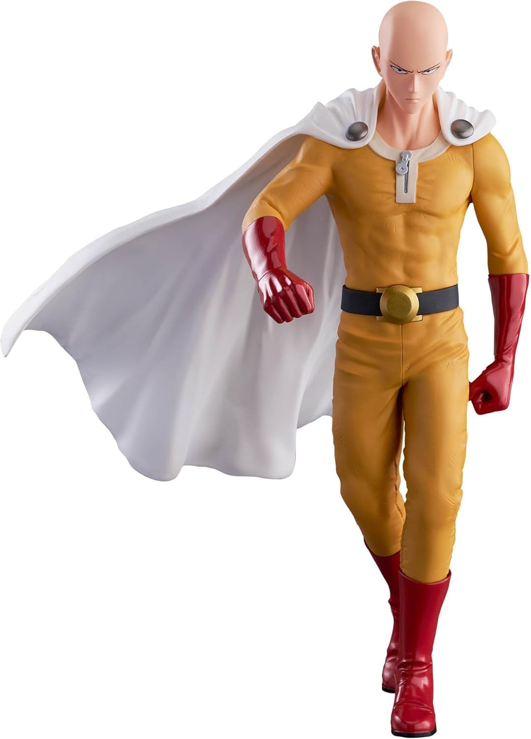Thunder Tech Saitama figure front view for dynamic anime display and fan showcase.