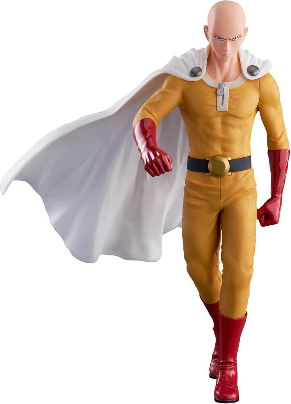 Thunder Tech Saitama figure front view for dynamic anime display and fan showcase.