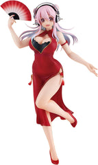 Thunder Tech Super Sonico China Dress front view shows vibrant cosplay-ready details and collectible charm.