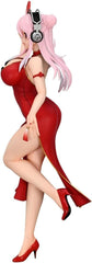 Thunder Tech Super Sonico figure captures textured fabric detail and dynamic pose under lighting.