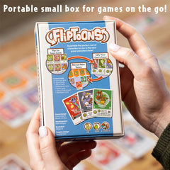 Thunderworks FlipToons compact box fits in bags for travel.