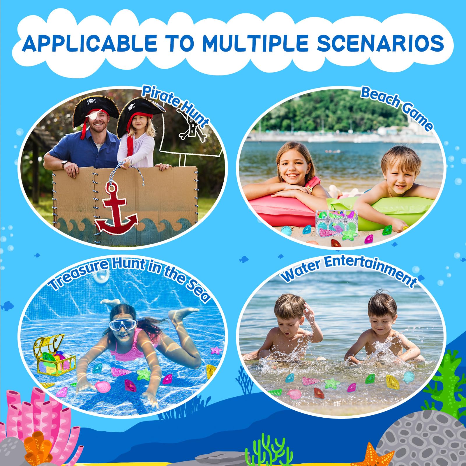 Thuodo diving-gems educational pool toy for color recognition and coordination.
