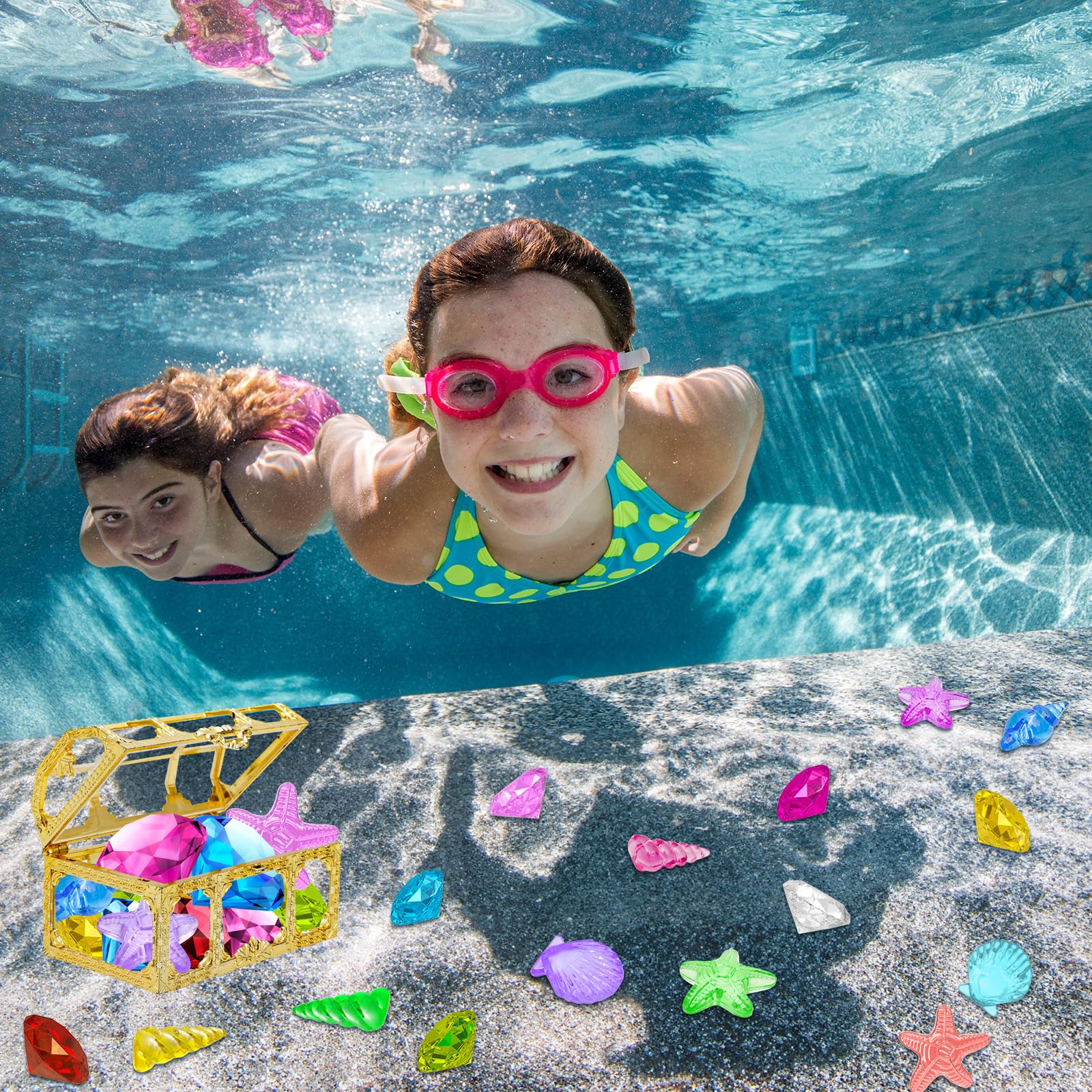 Thuodo diving-gems pool toy set encouraging imaginative pool games for kids.