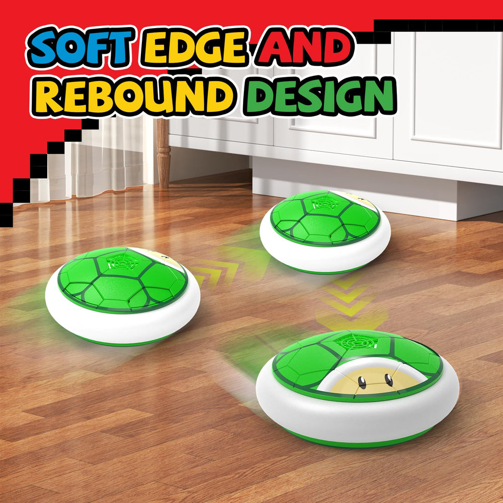 LED lit hover ball skims smoothly on surfaces promoting coordination