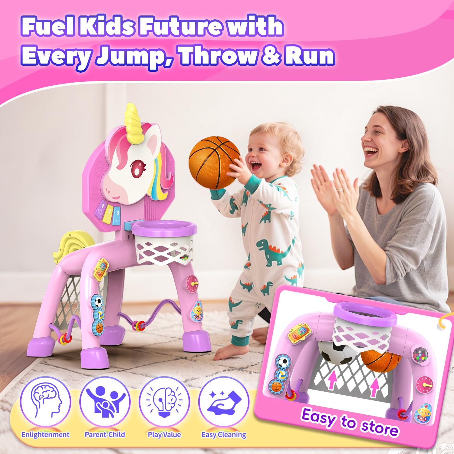 Thusine multisensory toy with buttons and spinning parts for exploration.