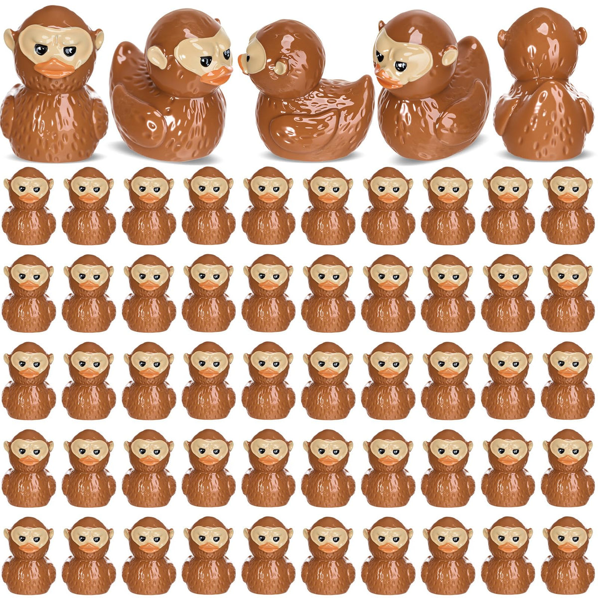 Thyle Bigfoot ducks mini figurines for cruise ship hide-and-seek and party favors.