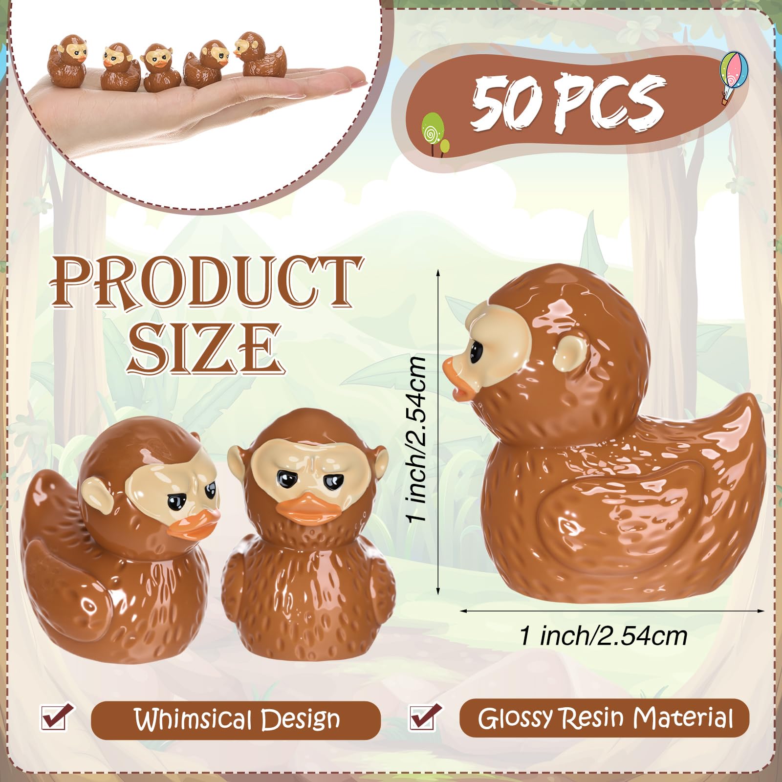 Thyle mini resin Bigfoot ducks for desk decor and unique gift ideas.