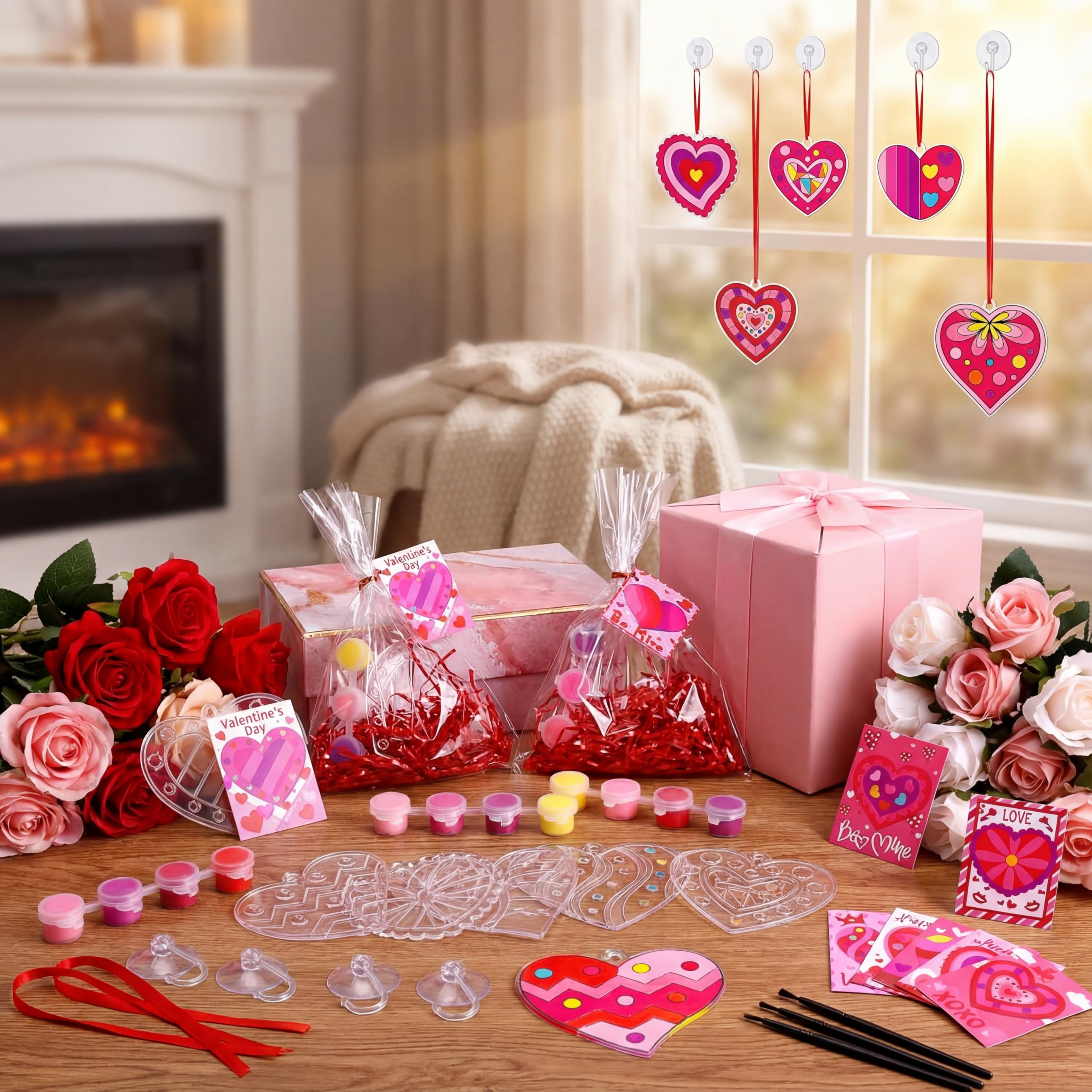 Thyle clear gift bags ready to package finished Valentines crafts