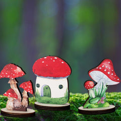 Thyle wedding mushroom decoration adds whimsical touch to aisle or dessert tables.