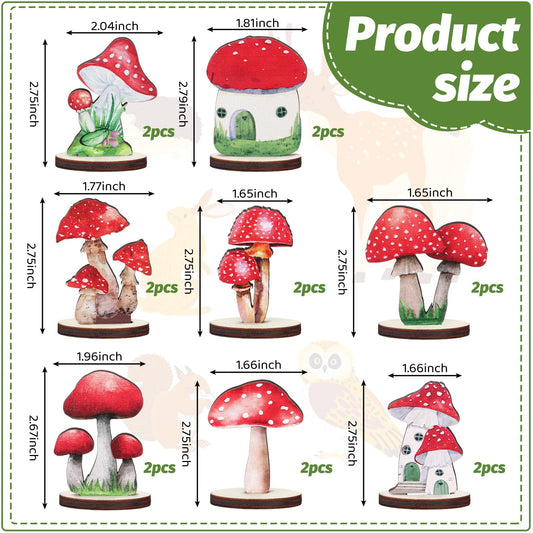 Thyle wooden mushroom forest decor adds warm ambience for events and photos.