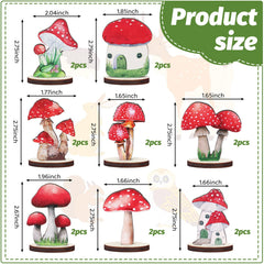 Thyle wooden mushroom forest decor adds warm ambience for events and photos.