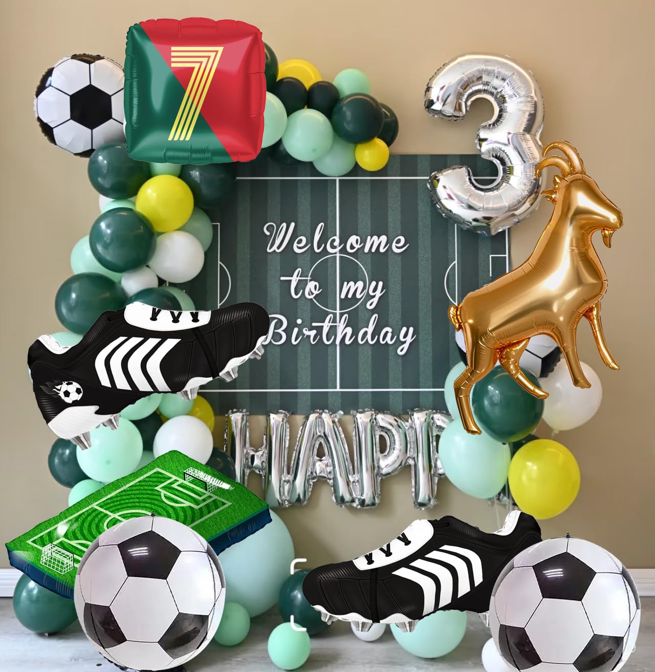 TiAaihion 4D football balloons jersey piece adds sporty vibes to parties.