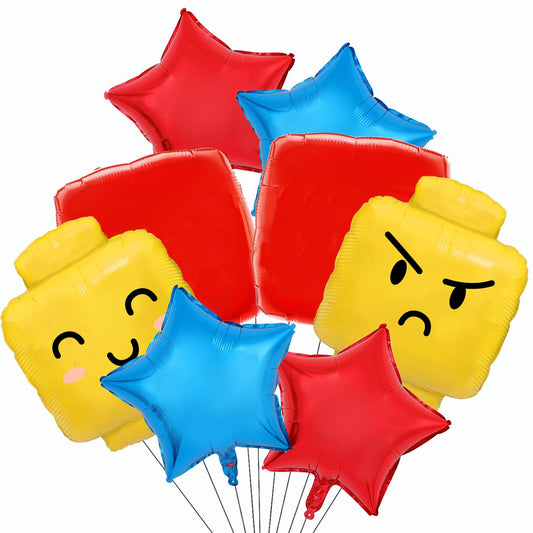 TiAaihion Building Block Balloons in yellow blocks for colorful party decor and playful themes.