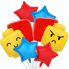 TiAaihion Building Block Balloons in yellow blocks for colorful party decor and playful themes.