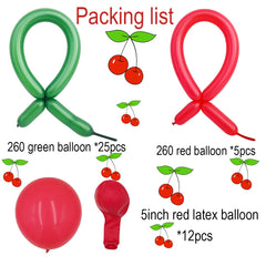 TiAaihion cherry-balloon design featuring lifelike red cherries and green stems.