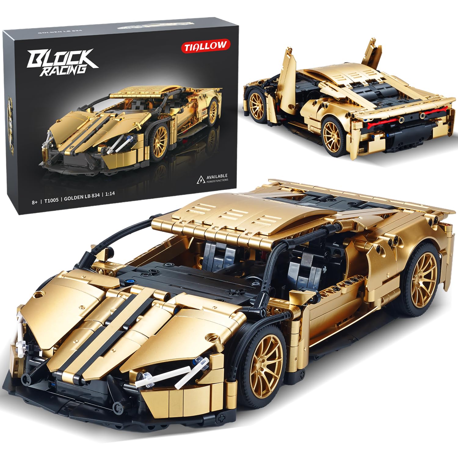 TIALLOW gold exterior sports car model for display and collection