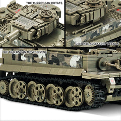 TIALLOW Tiger Tank track system, flexible movement adds play possibilities.