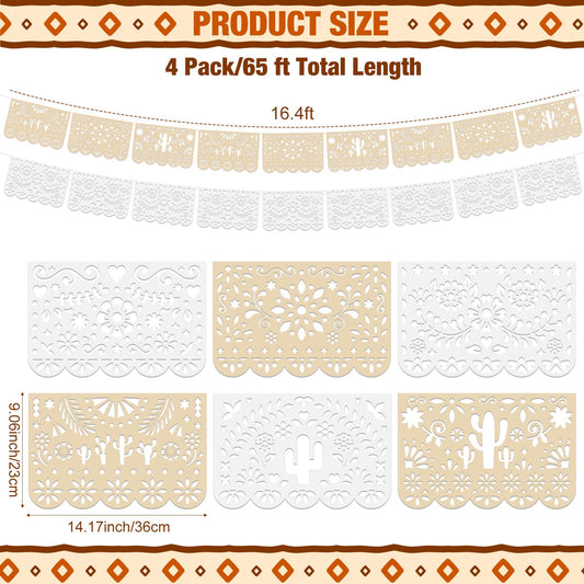 Tiamon cielito-lindo pattern banner in cream and white adds festive flair.